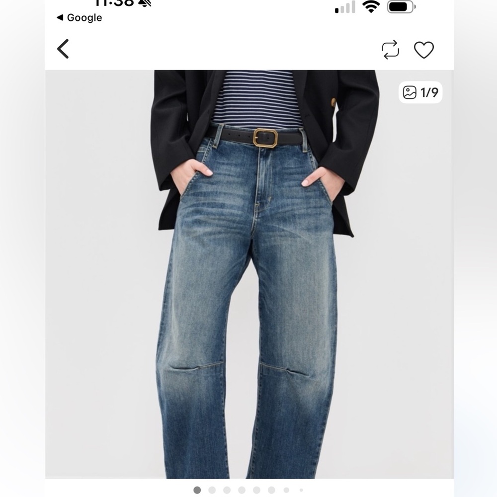 Nili Lotan Blue Emerson barrel jeans